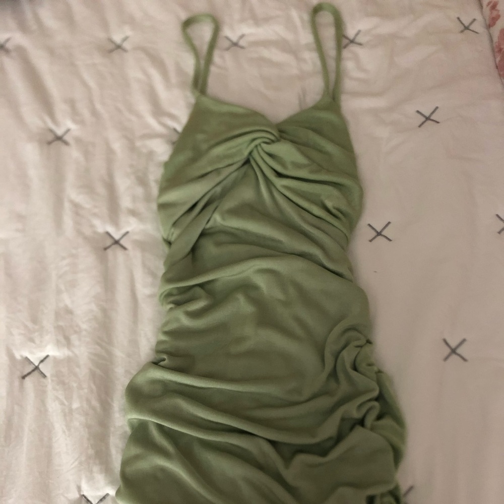 Trendy sage bodycon dress